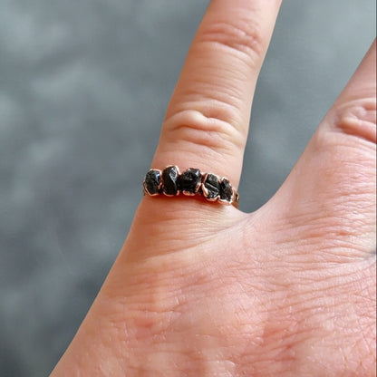 Black Tourmaline Multistone Ring – Blackbird & Sage Jewelry
