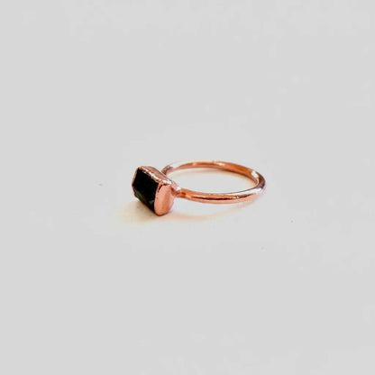 Copper Raw Black Tourmaline Ring - A Shield of Grounding | By Blackbird & Sage
