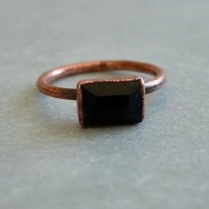 Copper Raw Black Tourmaline Ring - A Shield of Grounding | By Blackbird & Sage