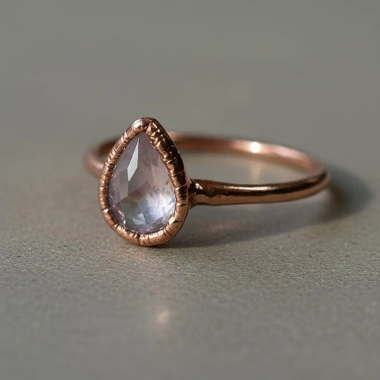 Copper Lavender Amethyst Ring - Blackbird & Sage Jewelry