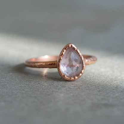 Copper Lavender Amethyst Ring - Blackbird & Sage Jewelry