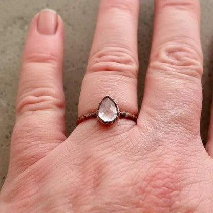 Copper Lavender Amethyst Ring - Blackbird & Sage Jewelry