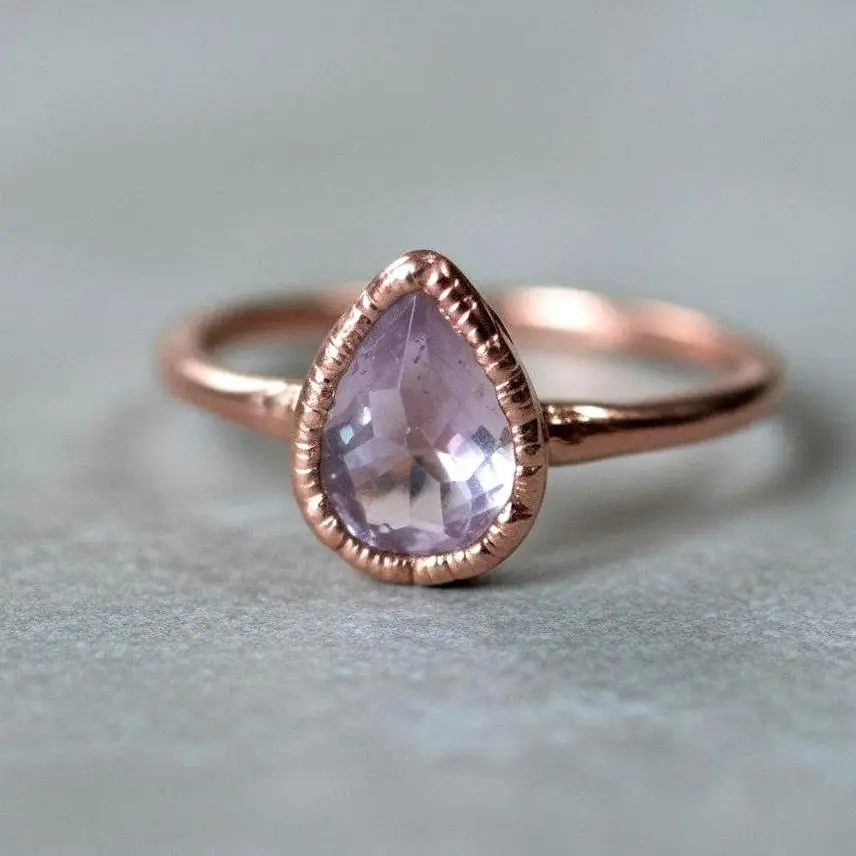 Copper Lavender Amethyst Ring - Blackbird & Sage Jewelry