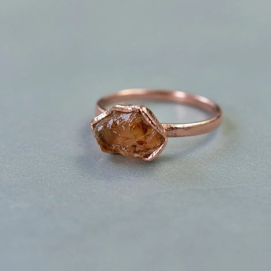 Raw Citrine Ring - Blackbird & Sage