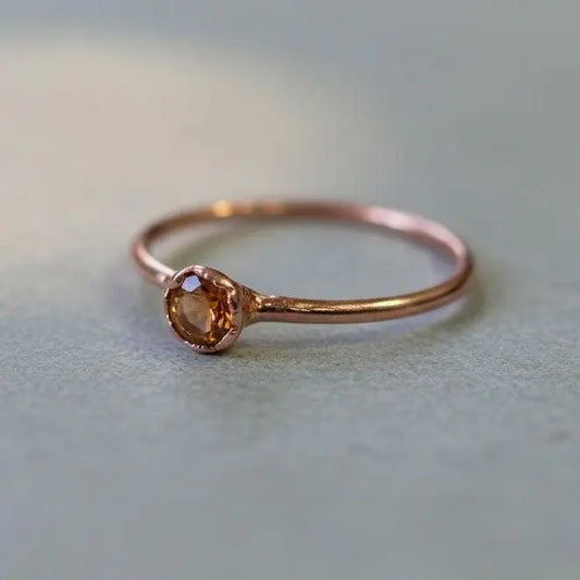 Copper Citrine Ring - Blackbird & Sage Jewelry