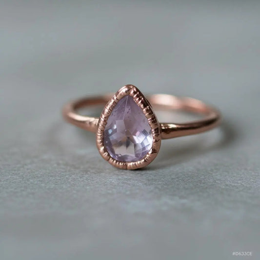 Copper Lavender Amethyst Ring - Blackbird & Sage Jewelry
