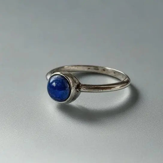 Lapis Lazuli Sterling Silver Ring - Size 7, Crystal Jewelry Gift, Holiday Present For Her - BlackbirdSageStudio