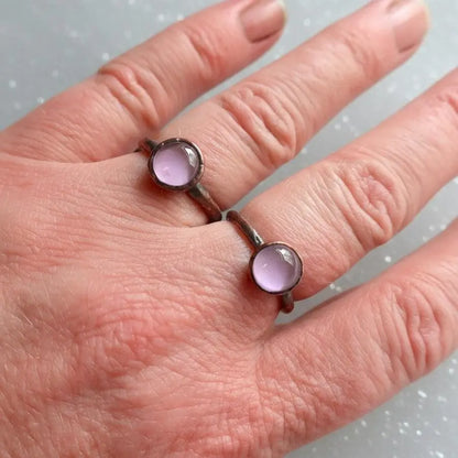 Amethyst Ring Lavender, Electroformed Copper, Bohemian Jewelry, February Birthstone, Statement Ring - BlackbirdSageStudio