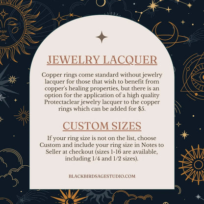 Malachite Copper Ring Handcrafted Copper Talisman for Ritual and Renewal