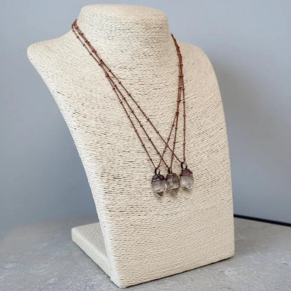 Raw Quartz Point Necklace: Copper Crystal Pendant, Healing Stone - BlackbirdSageStudio