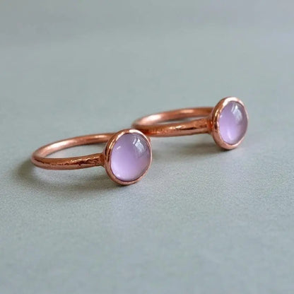 Amethyst Ring Lavender, Electroformed Copper, Bohemian Jewelry, February Birthstone, Statement Ring - BlackbirdSageStudio