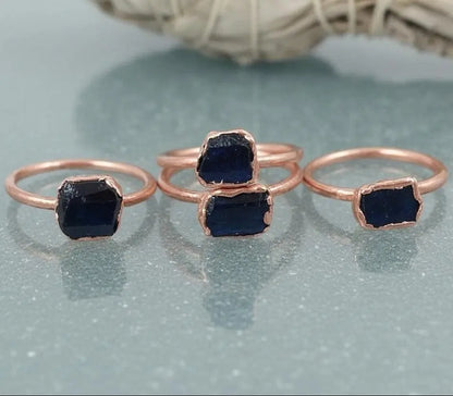 Electroformed Copper Ring: Raw Black Tourmaline Crystal, Boho Jewelry - BlackbirdSageStudio