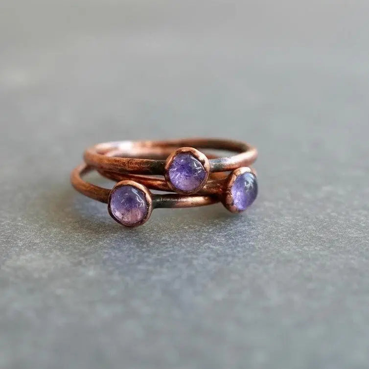 Electroformed Copper Tanzanite Ring: December Birthstone Jewelry, Crystal Jewelry Gift, Holiday Present For Her - BlackbirdSageStudio