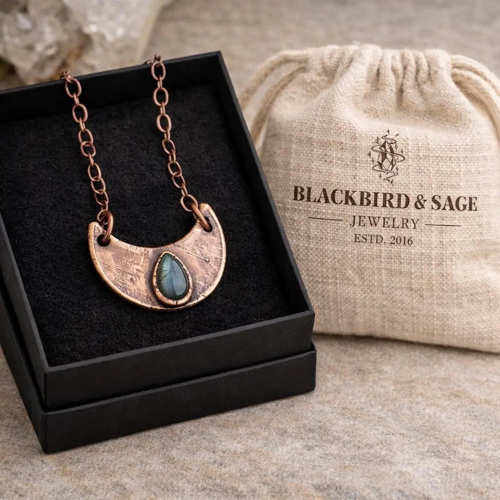 Carnelian Necklace Handcrafted Copper Talisman for Courage