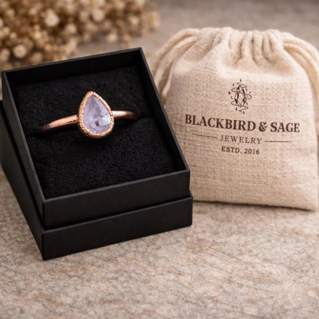 Strawberry Quartz Ring Handcrafted Copper Talisman for Joyful Energy