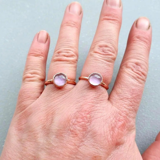 Amethyst Ring Lavender, Electroformed Copper, Bohemian Jewelry, February Birthstone, Statement Ring - BlackbirdSageStudio