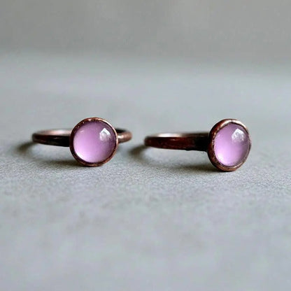 Amethyst Ring Lavender, Electroformed Copper, Bohemian Jewelry, February Birthstone, Statement Ring - BlackbirdSageStudio