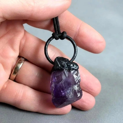 Amethyst Necklace | Electroformed Copper Jewelry - BlackbirdSageStudio