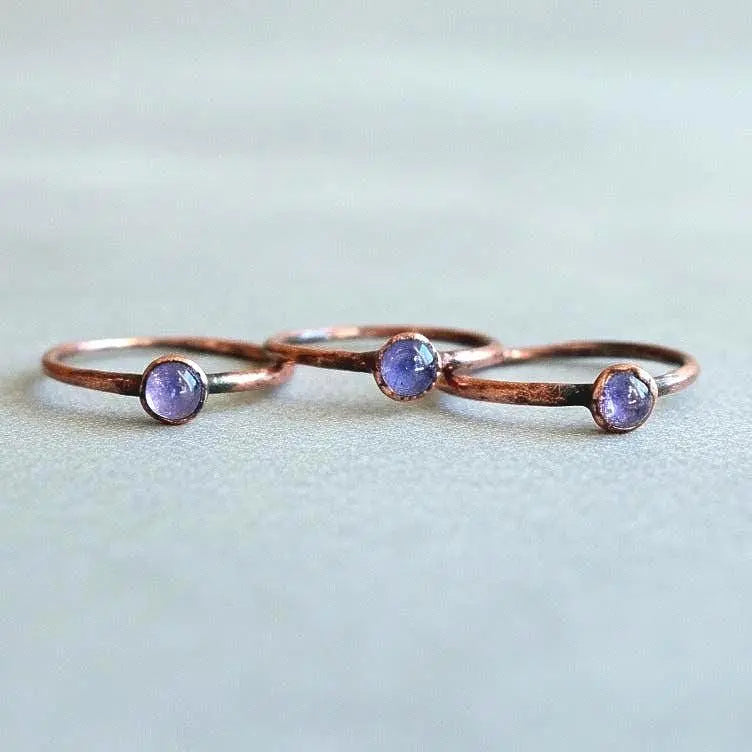 Electroformed Copper Tanzanite Ring: December Birthstone Jewelry, Crystal Jewelry Gift, Holiday Present For Her - BlackbirdSageStudio