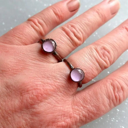 Amethyst Ring Lavender, Electroformed Copper, Bohemian Jewelry, February Birthstone, Statement Ring - BlackbirdSageStudio