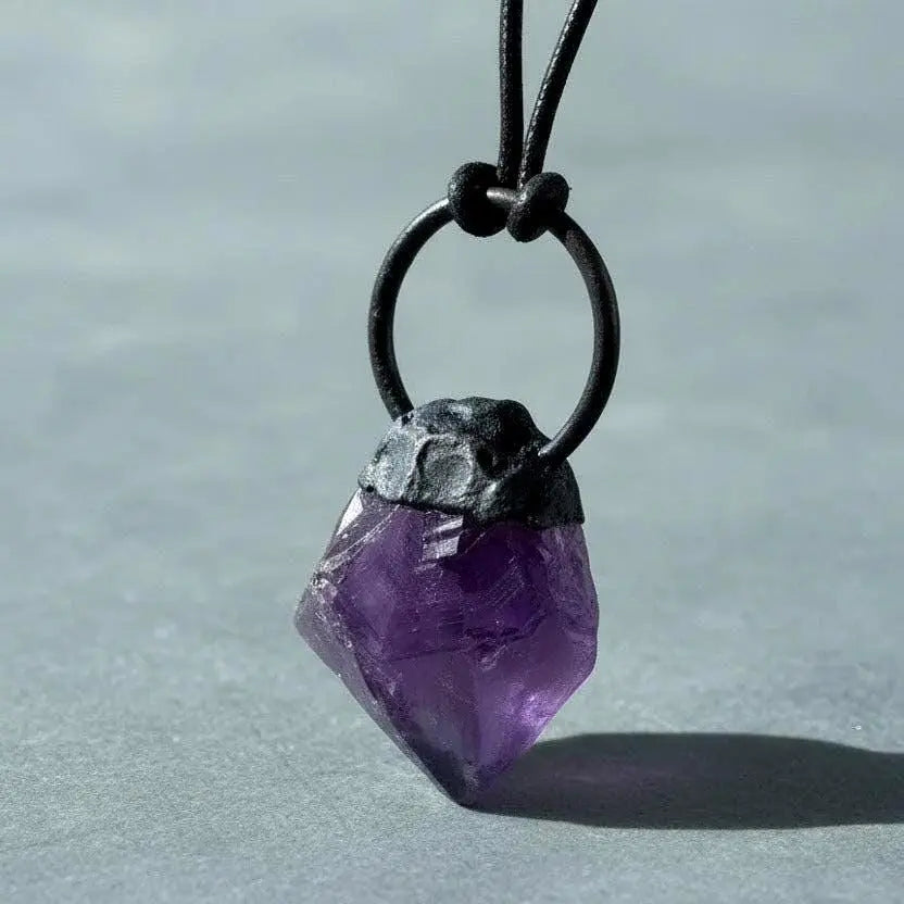 Amethyst Necklace | Electroformed Copper Jewelry - BlackbirdSageStudio