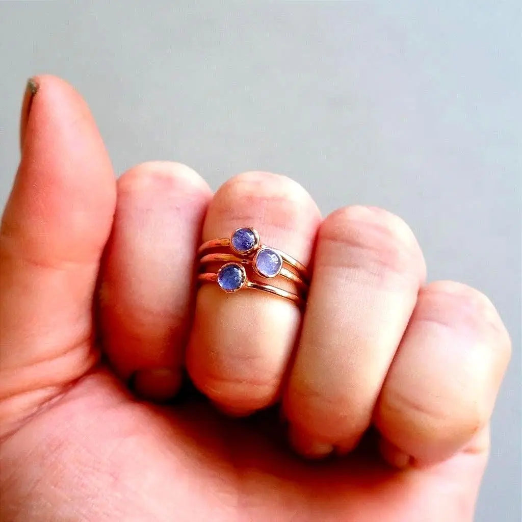 Electroformed Copper Tanzanite Ring: December Birthstone Jewelry, Crystal Jewelry Gift, Holiday Present For Her - BlackbirdSageStudio