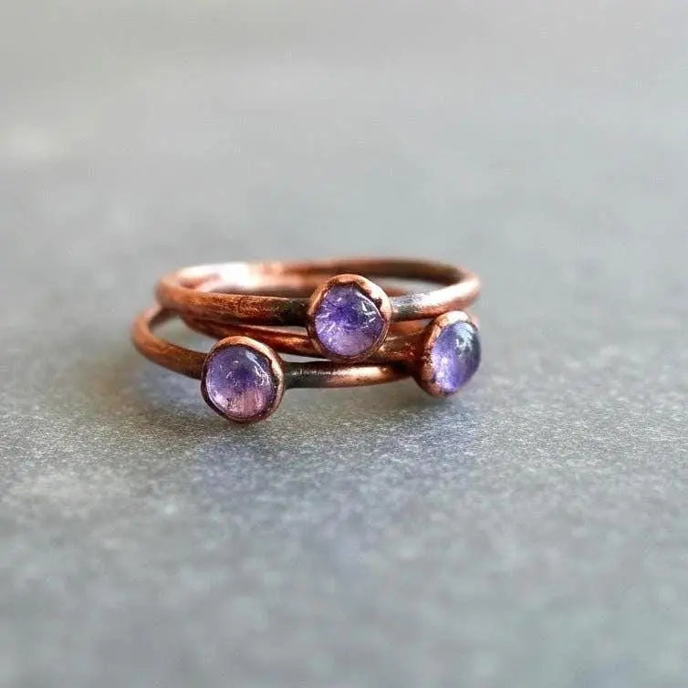 Tanzanite Ring — Handcrafted Copper Talisman for Calm Confidence
