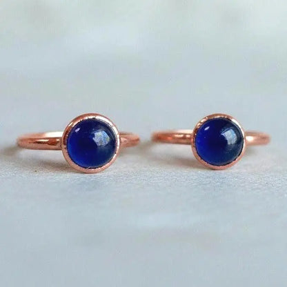 Electroformed Copper Iolite Ring: Bohemian Crystal Jewelry - BlackbirdSageStudio