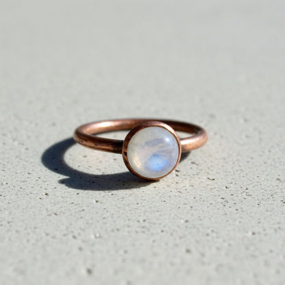 OOAK Moonstone Ring | Size 6 | June Birthstone | Antique Copper Finish