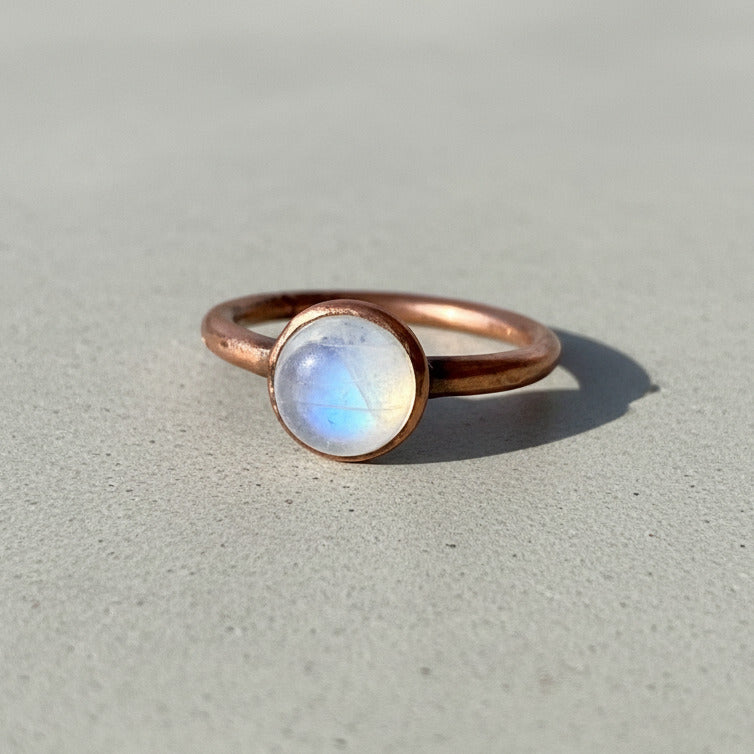 OOAK Moonstone Ring | Size 6 | June Birthstone | Antique Copper Finish