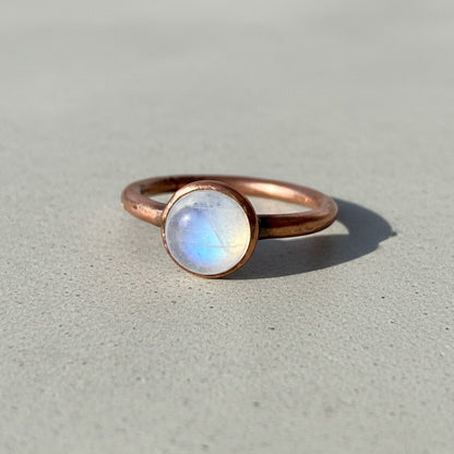 OOAK Moonstone Ring | Size 6 | June Birthstone | Antique Copper Finish