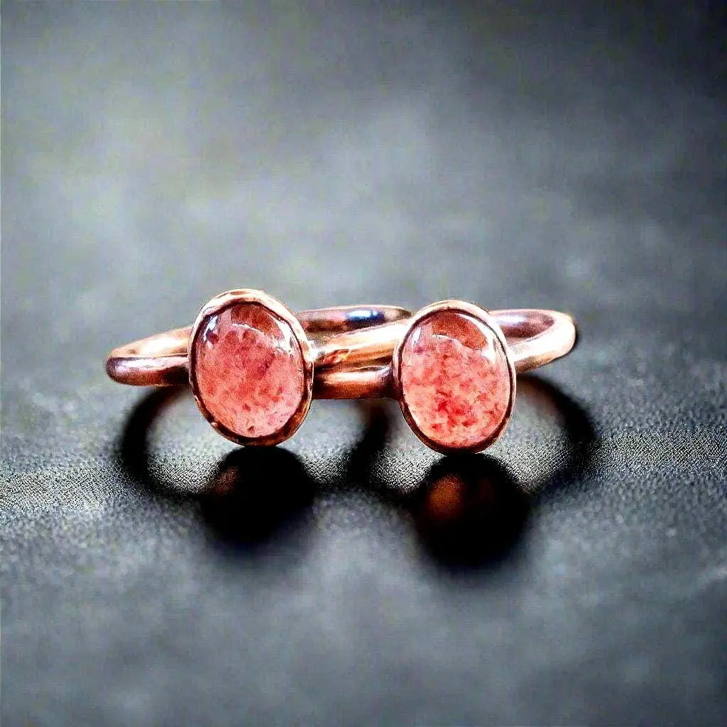 Strawberry Quartz Ring | Copper | Size 6.75, 7 - Blackbird & Sage