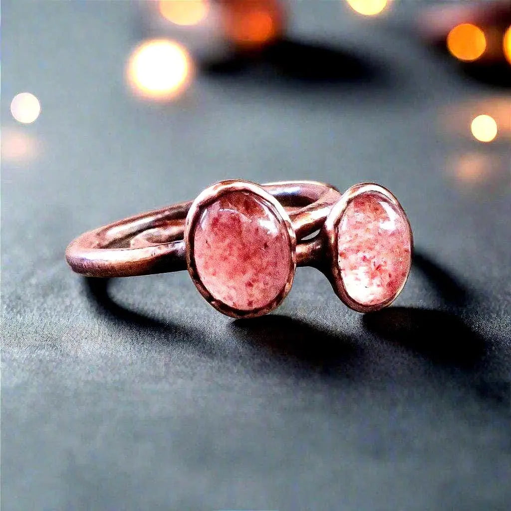 Strawberry Quartz Ring | Copper | Size 6.75, 7 - Blackbird & Sage