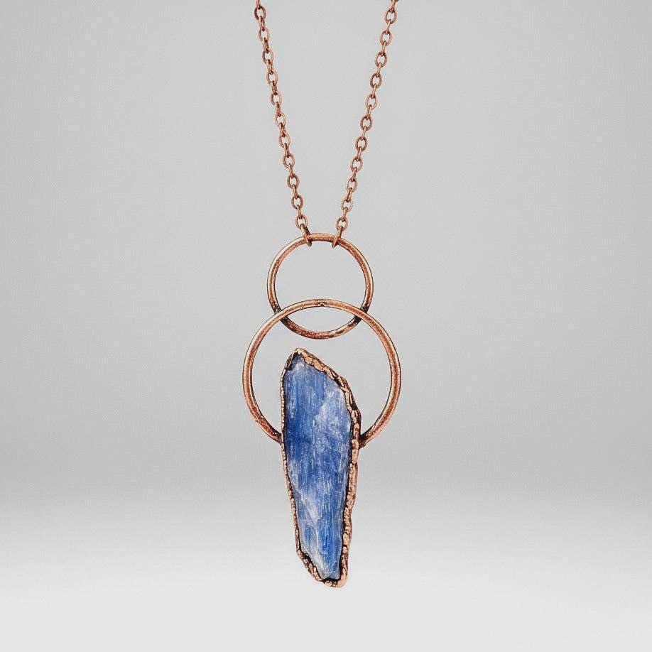 Raw Blue Kyanite Necklace | Copper Pendant | Natural Blade Stone