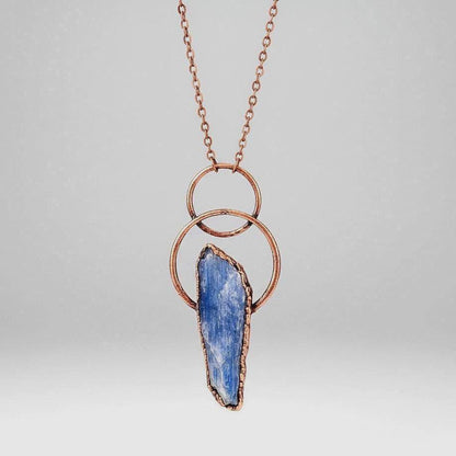 Raw Blue Kyanite Necklace | Copper Pendant | Natural Blade Stone