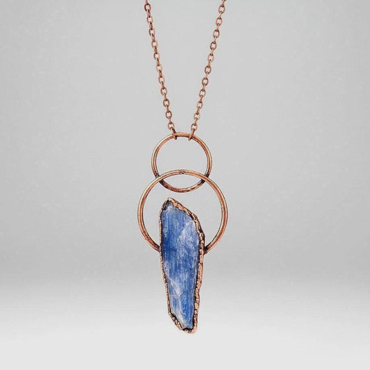 Raw Blue Kyanite Necklace | Copper Pendant | Natural Blade Stone