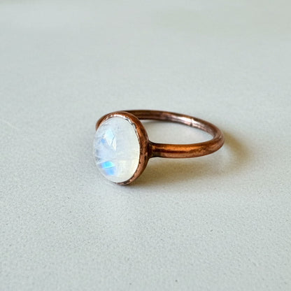 Moonstone Ring Size 9 | Electroformed Copper | June Birthstone