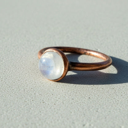 OOAK Moonstone Ring | Size 6 | June Birthstone | Antique Copper Finish