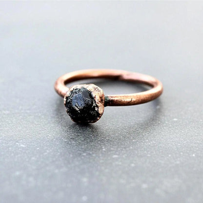 Raw Garnet Ring Size 6 | Electroformed Copper | January Birthstone - BlackbirdSageStudio