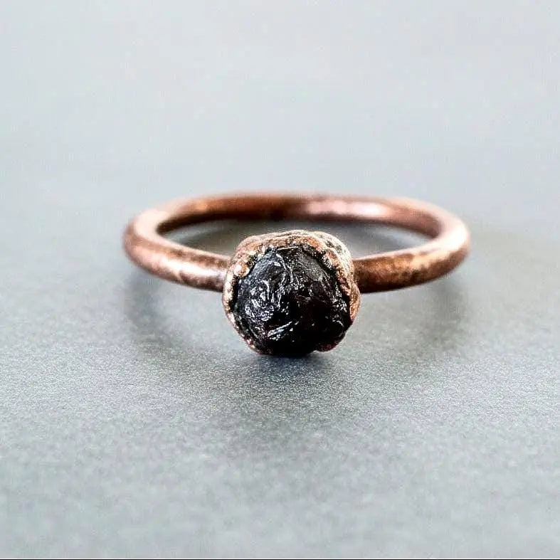 Raw Garnet Ring Size 6 | Electroformed Copper | January Birthstone - BlackbirdSageStudio