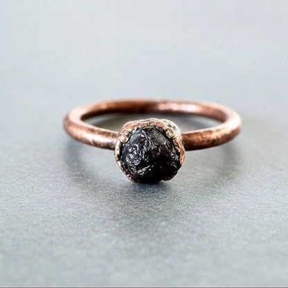 Raw Garnet Ring Size 6 | Electroformed Copper | January Birthstone - BlackbirdSageStudio