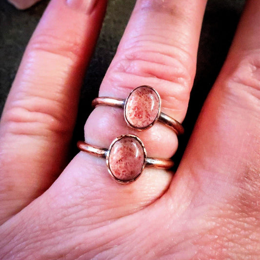 Strawberry Quartz Ring | Copper | Size 6.75, 7 - Blackbird & Sage