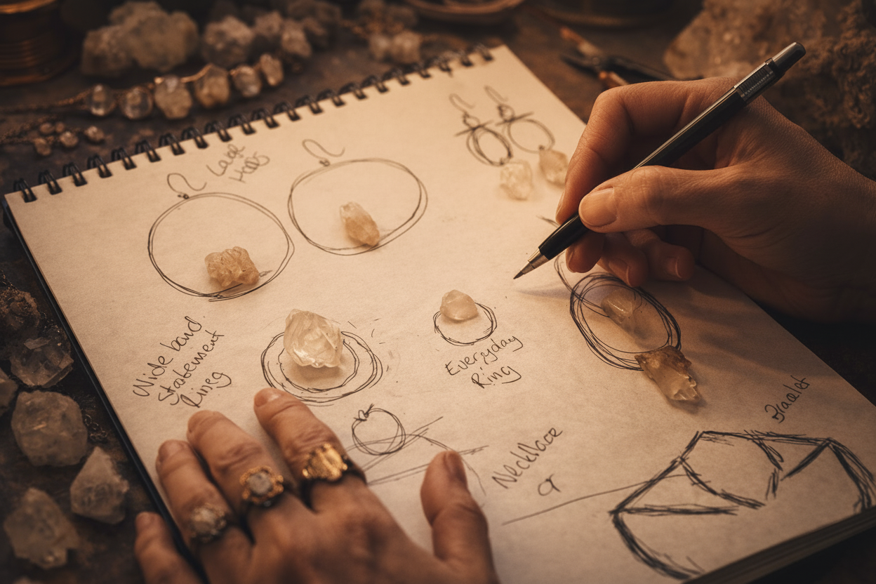 Jewelry Design Sketchbook — Warm & Moody