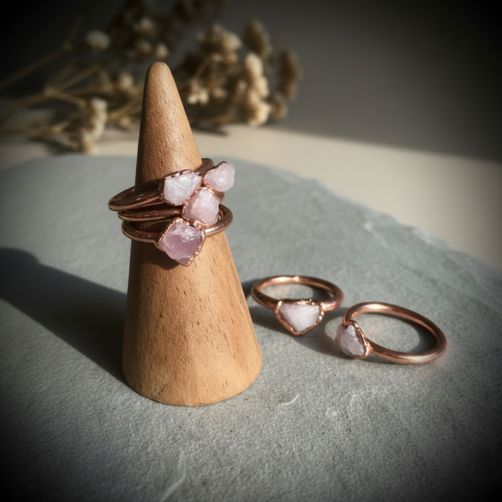 Kunzite Wooden Cone Softened