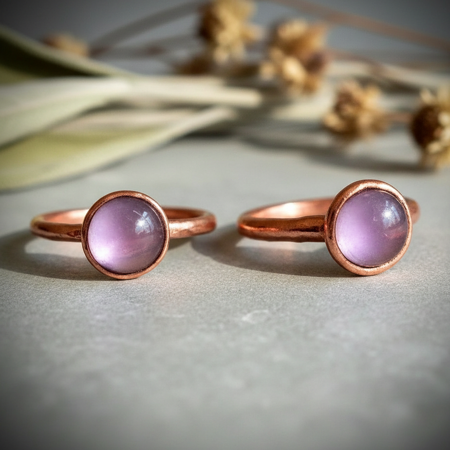 Lavender Amethyst Bright Upright Pair