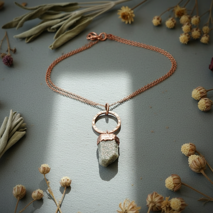Lepidolite Circle Necklace Hero Flat Lay
