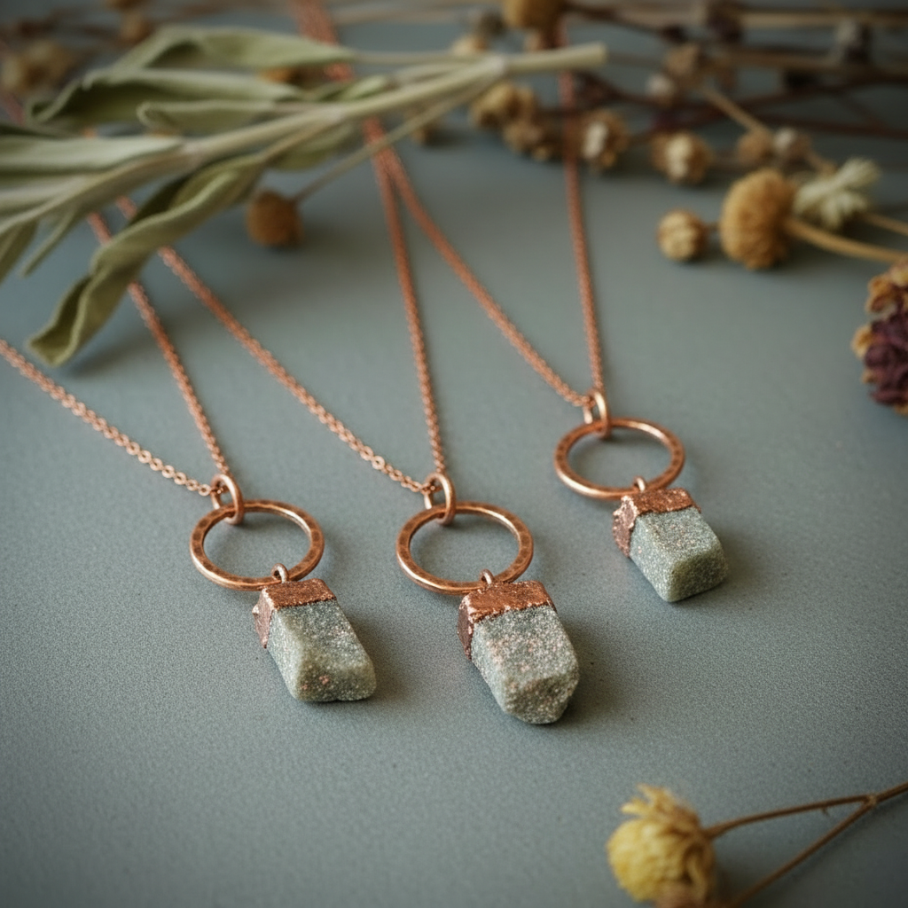 Lepidolite Circle Necklace Stone Variation Trio