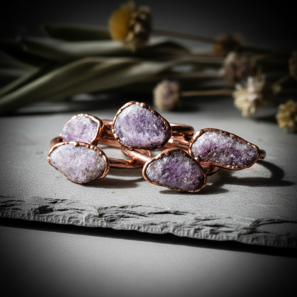 Lepidolite Clustered Lightened