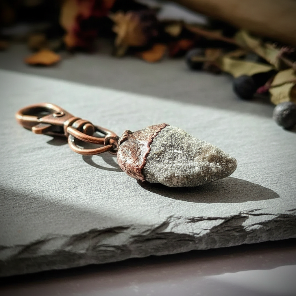 Lepidolite Keychain Close-Up