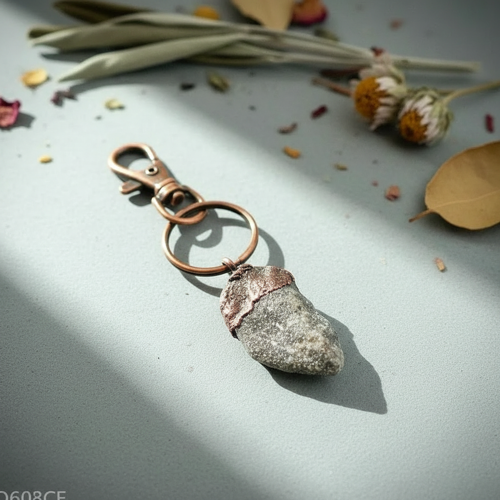 Lepidolite Keychain Hero Flat Lay